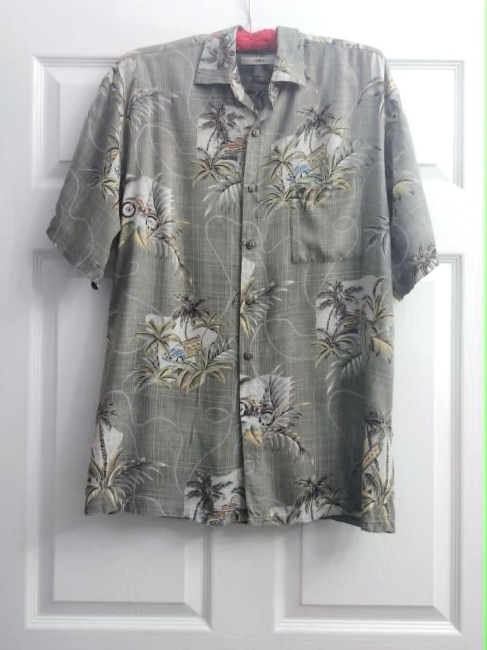 Moda Campia Moda Hawaiian Palm Tree Short Sleeve Shirt Size M